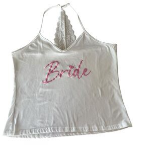 Cozy Couture Women’s White Bride Adjustable Tank Top Size Large